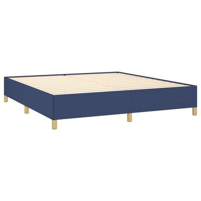 vidaXL Estrutura de cama sem colchão 160x200 cm tecido azul