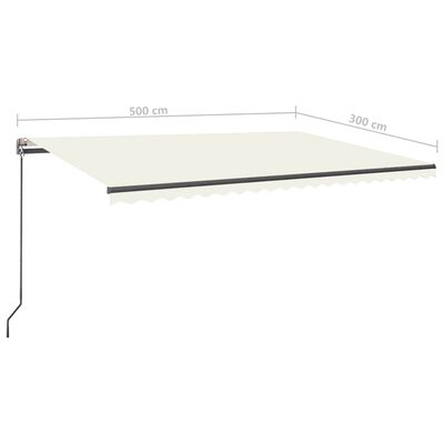 vidaXL Toldo automático independente 500x300 cm cor creme