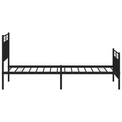 vidaXL Estrutura de cama com cabeceira e pés 90x190 cm metal preto