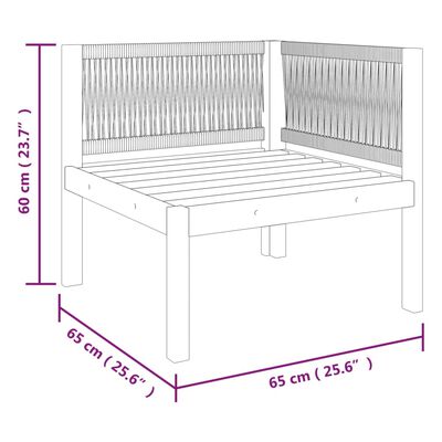 vidaXL 5 pcs conjunto lounge jardim c/ almofadões acácia maciça creme