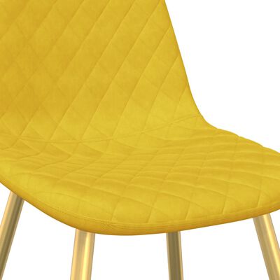 vidaXL Cadeiras de jantar 2 pcs veludo amarelo mostarda