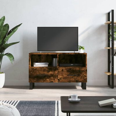vidaXL Móvel de TV 80x36x50 cm derivados de madeira carvalho fumado