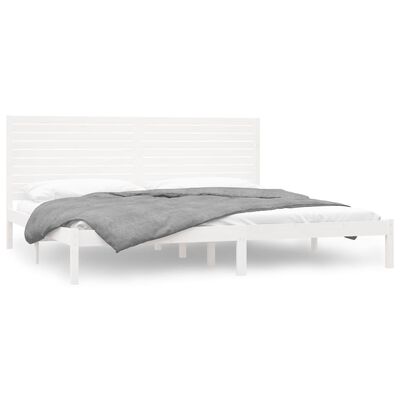 vidaXL Estrutura de cama super king pinho maciço 180x200 cm branco