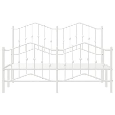 vidaXL Estrutura de cama com cabeceira e pés 150x200 cm metal branco