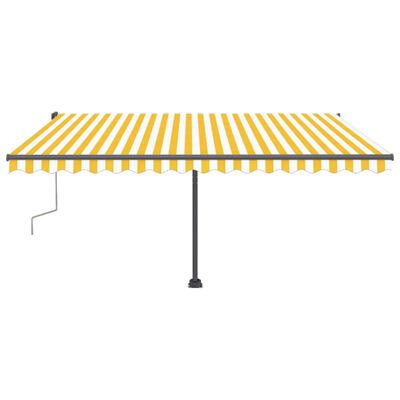 vidaXL Toldo retrátil manual independente 400x300 cm amarelo e branco