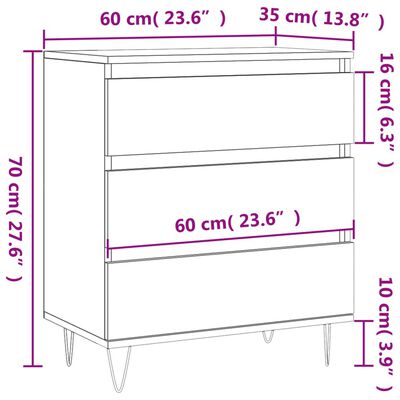 vidaXL Aparador 60x35x70 cm derivados de madeira cinzento sonoma