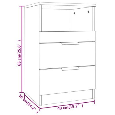 vidaXL Mesa de cabeceira 2 pcs derivados de madeira cinzento sonoma