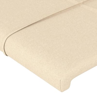 vidaXL Cabeceira de cama c/ luzes LED tecido 144x5x78/88 cm cor creme