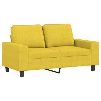 vidaXL Sofá de 2 lugares 120 cm tecido amarelo-claro