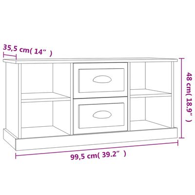 vidaXL Móvel de TV 99,5x35,5x48 cm derivados de madeira cinza sonoma