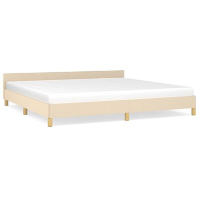 vidaXL Estrutura de cama sem colchão 200x200 cm tecido cor creme