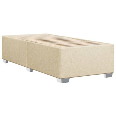 vidaXL Cama com molas/colchão 100x200 cm tecido cor creme