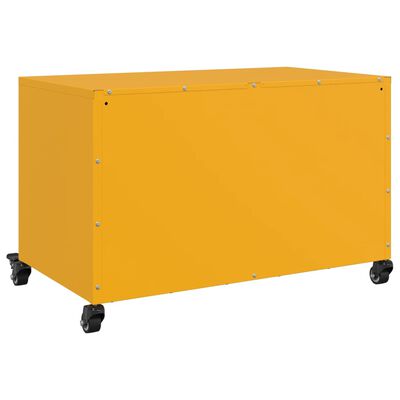 vidaXL Móvel de TV 68x39x43,5 cm aço amarelo mostarda