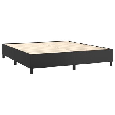 vidaXL Estrutura de cama 160x200 cm couro artificial preto