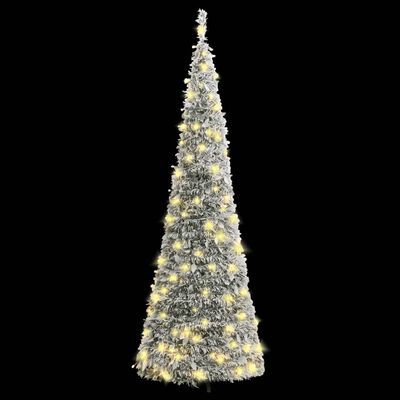 vidaXL Árvore de Natal artificial pop-up c/ 200 luzes LED e neve 210cm