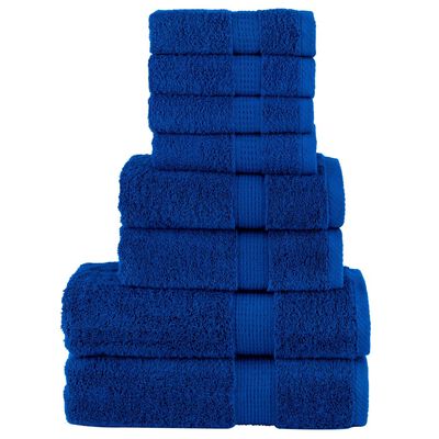 vidaXL 8pcs Conjunto toalhas banho premium SOLUND 600 gsm azul