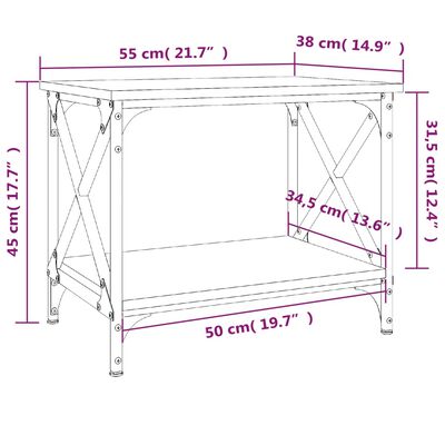 vidaXL Mesa de apoio 55x38x45 cm derivados de madeira preto