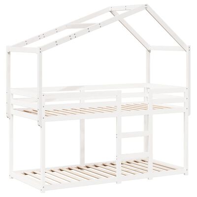 vidaXL Telhado de cama infantil 203x80,5x142 cm pinho maciço branco