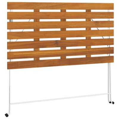 vidaXL Mesa de bistrô dobrável 100x54x71 cm acácia maciça e aço