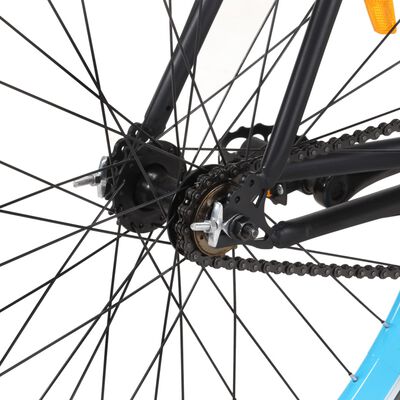 vidaXL Bicicleta de mudanças fixas 700c 51 cm preto e azul