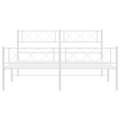 vidaXL Estrutura de cama com cabeceira e pés 150x200 cm metal branco