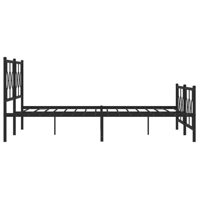 vidaXL Estrutura de cama com cabeceira e pés 200x200 cm metal preto