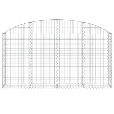 vidaXL Cesto gabião arqueado 200x30x100/120 cm ferro galvanizado