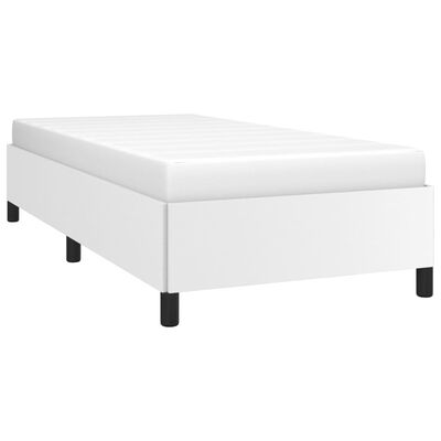 vidaXL Estrutura de cama 100x200 cm couro artificial branco