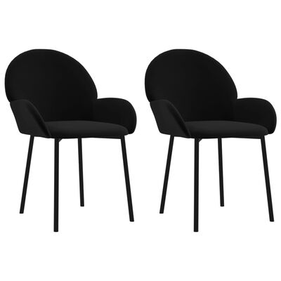 vidaXL Cadeiras de jantar 2 pcs veludo preto