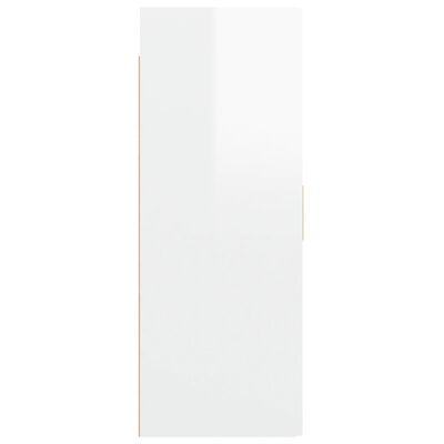 vidaXL Armário de parede suspenso 69,5x34x90 cm branco brilhante