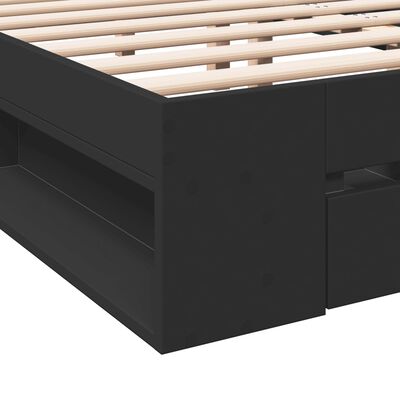 vidaXL Estrutura de cama c/ gavetas 135x190 cm derivados madeira preto