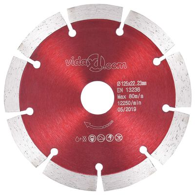 vidaXL Discos de corte de diamante 2 pcs aço 125 mm