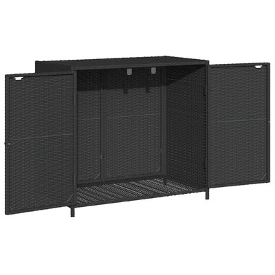 vidaXL Armário de arrumação p/ jardim 83x45x76 cm vime PE preto