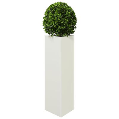 vidaXL Vaso/floreira de jardim triangular 30x26x75 cm aço branco