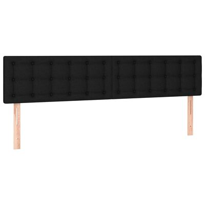 vidaXL Cabeceira de cama c/ luzes LED tecido 180x5x78/88 cm preto