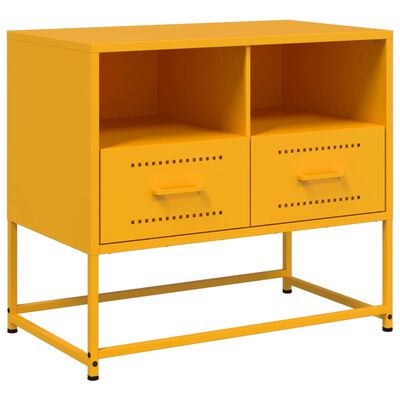 vidaXL Móvel de TV 68x39x60,5 cm aço amarelo mostarda