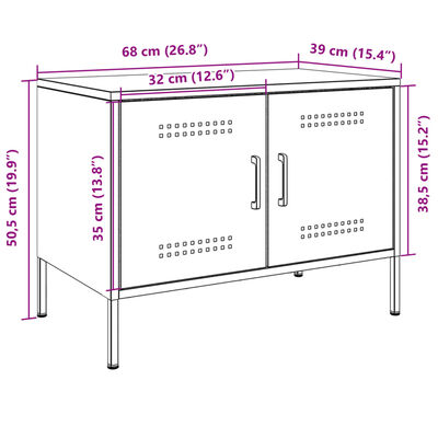 vidaXL Móvel de TV 68x39x50,5 cm aço antracite