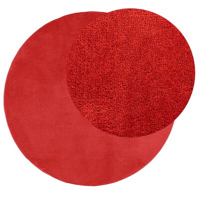 vidaXL Tapete de pelo curto OVIEDO Ø 200 cm vermelho