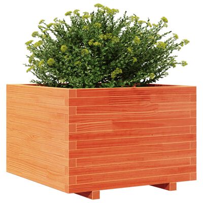 vidaXL Vaso/floreira de jardim 70x70x49,5 cm pinho maciço castanho mel