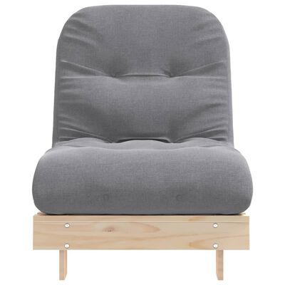 vidaXL Sofá-cama futon com colchão 70x206x11 cm madeira pinho maciça