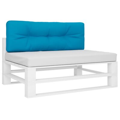 vidaXL Almofadão para sofá de paletes 120x40x12 cm tecido azul-claro