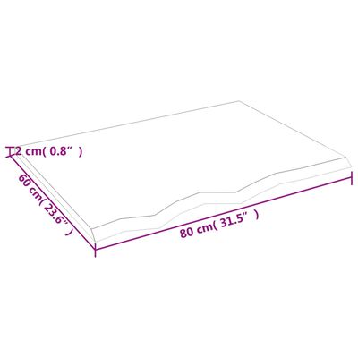 vidaXL Bancada p/ WC 80x60x2 cm madeira tratada castanho-escuro