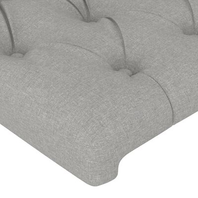 vidaXL Cabeceira de cama c/ abas tecido 93x23x78/88 cm cinzento-claro