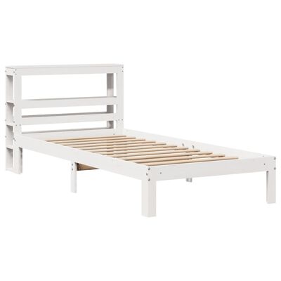 vidaXL Estrutura cama c/ cabeceira 75x190 cm pinho maciço