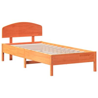 vidaXL Cama sem colchão 100x200 cm pinho maciço castanho-mel