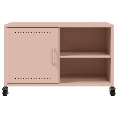 vidaXL Móvel de TV 68x39x43,5 cm aço rosa