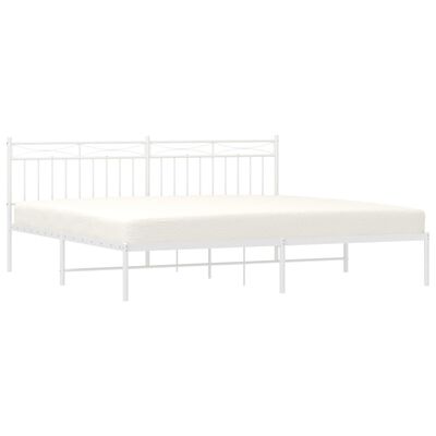 vidaXL Estrutura de cama com cabeceira 200x200 cm metal branco