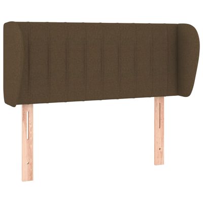 vidaXL Cabeceira de cama c/ abas tecido 93x23x78/88 cm castanho-escuro