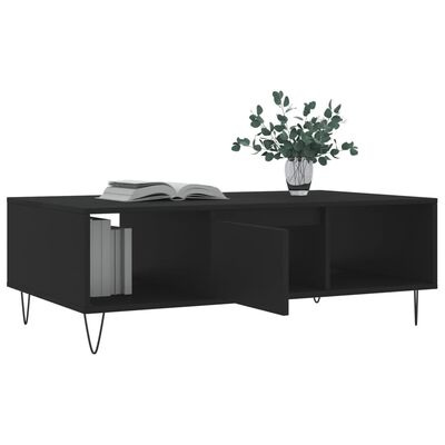 vidaXL Mesa de centro 104x60x35 cm derivados de madeira preto