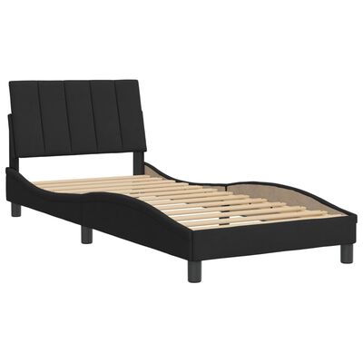 vidaXL Estrutura de cama c/ cabeceira 90x200 cm veludo preto